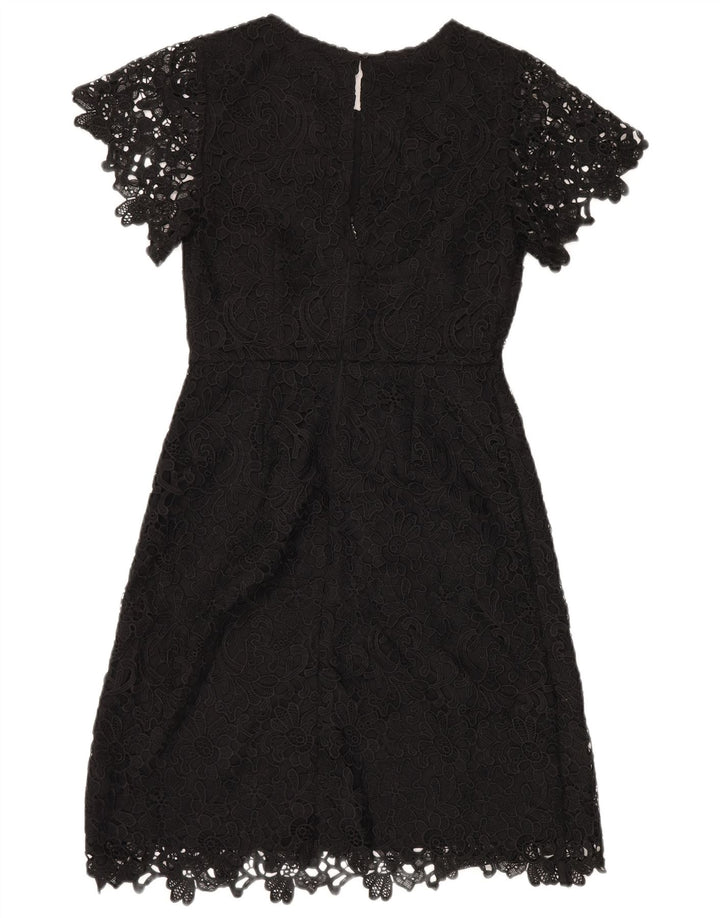 Marks & Spencer Robe fourreau en dentelle pour femme UK 8 Petit Noir Floral Polyester