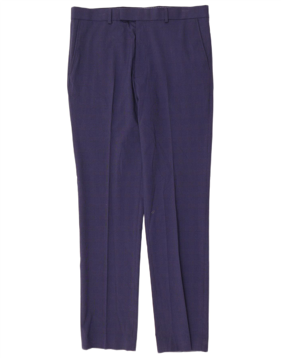 Marks & Spencer Pantalon de costume coupe slim pour homme W34 L33 Bleu pied-de-poule