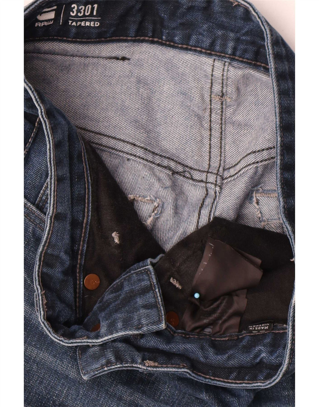 G-Star Femme 3301 Jean Fuselé W29 L34 Bleu Marine