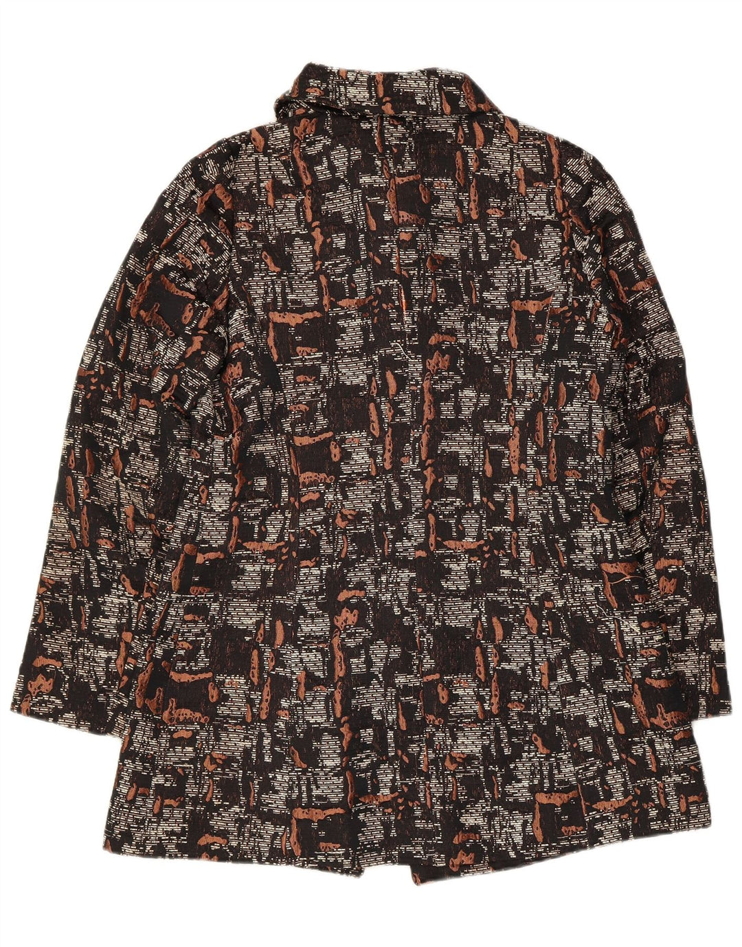 Benetton Pardessus à motif abstrait pour femme UK 10 Petit Noir Polyester