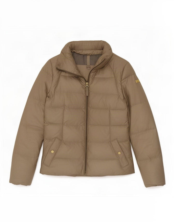 Zara Veste matelassée pour femme UK 12 Polyester beige moyen