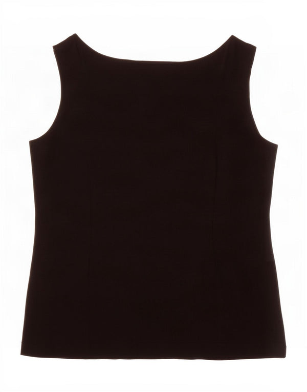 Marks & Spencer Womens Sleeveless Blouse Top UK 18 XL Black Viscose