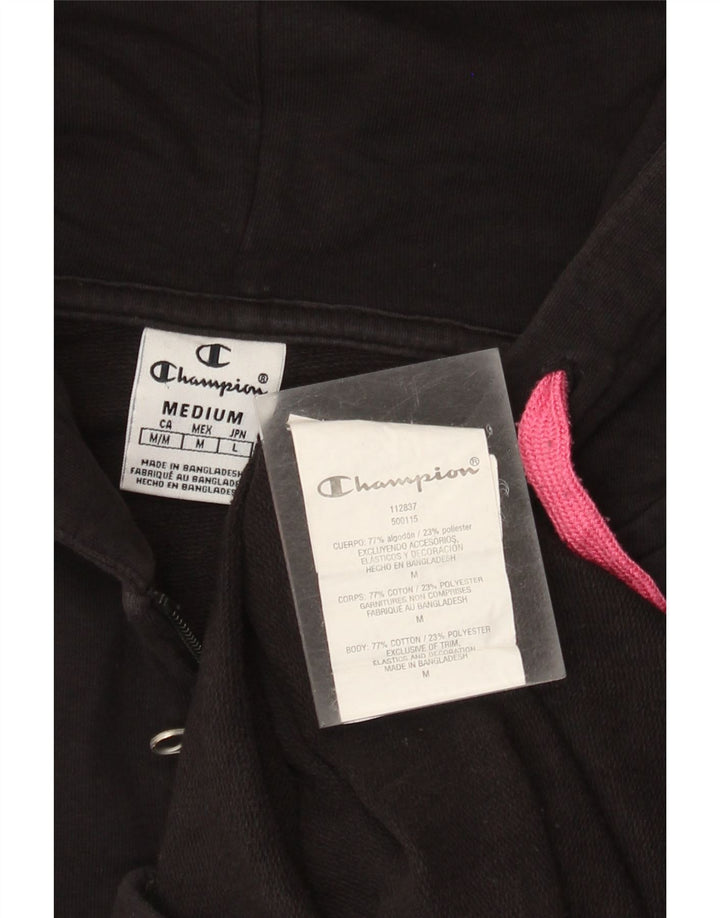 CHAMPION Pull à capuche zippé pour femme UK 14 Coton noir moyen