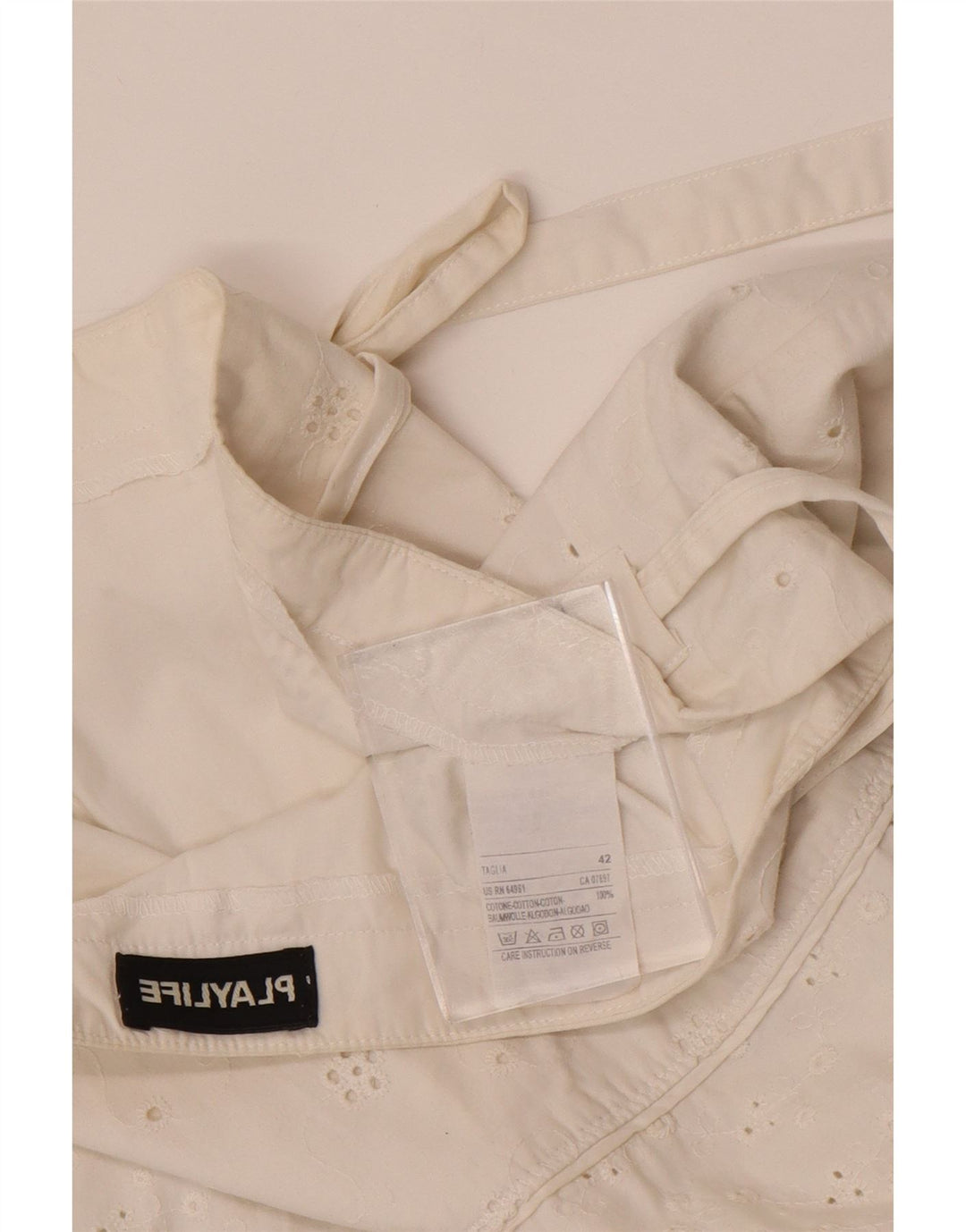 Playlife Jupe trapèze pour femme IT 42 Medium W30 Blanc Coton