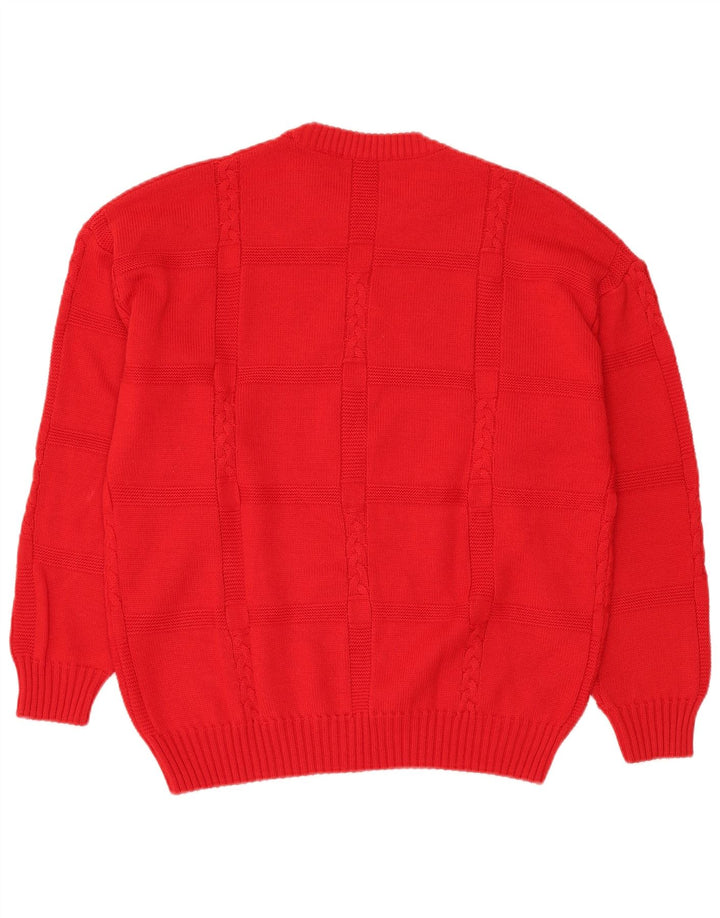 IL GRANCHIO Pull col rond homme grande laine rouge