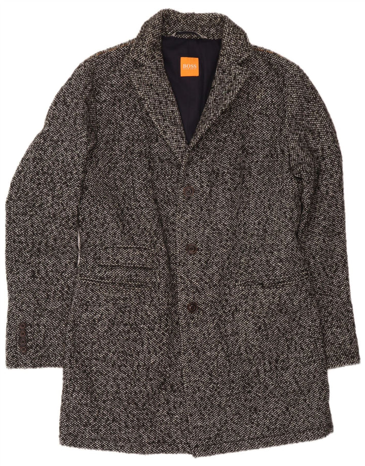 Hugo Boss Manteau Homme UK 52 XL Gris Moucheté Polyacrylique