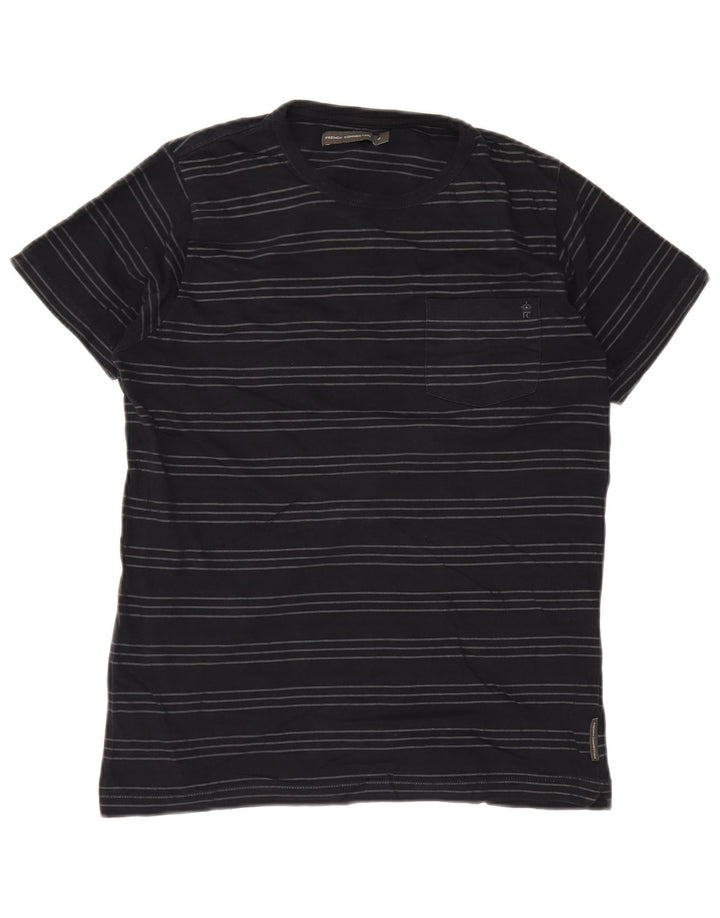 French Connection T-Shirt Homme Bleu Marine Rayé Coton