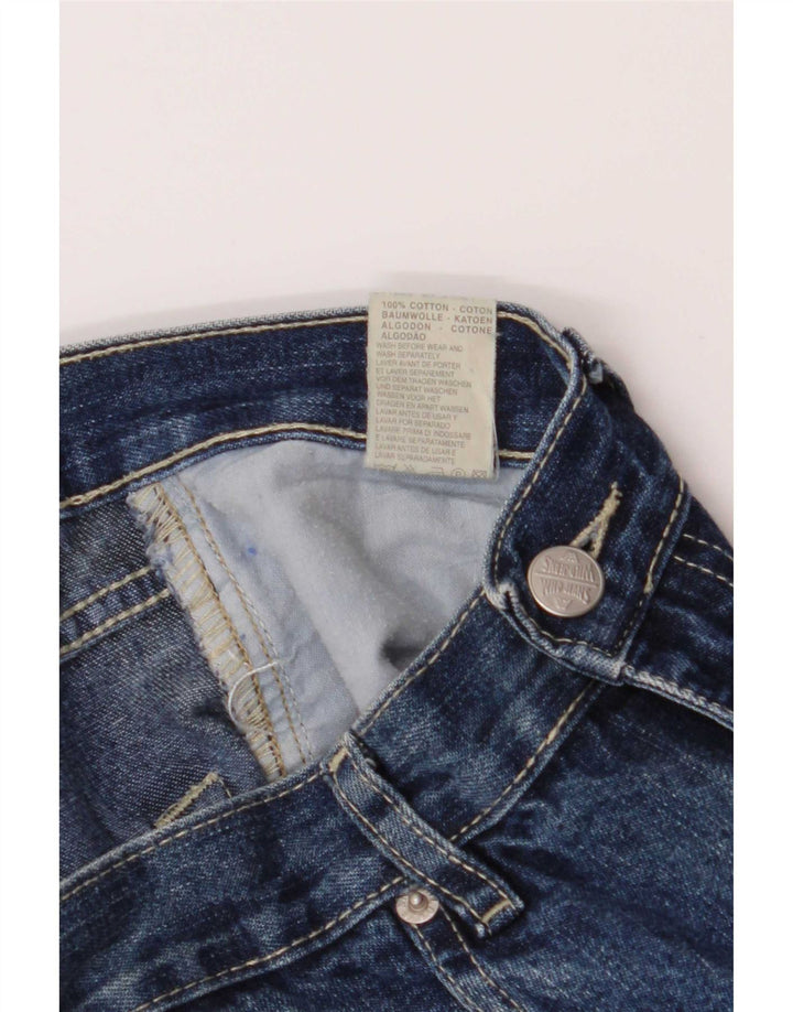 Wild Jeans Femme Taille Haute Évasée IT 42 Moyen W26 L30 Bleu Coton