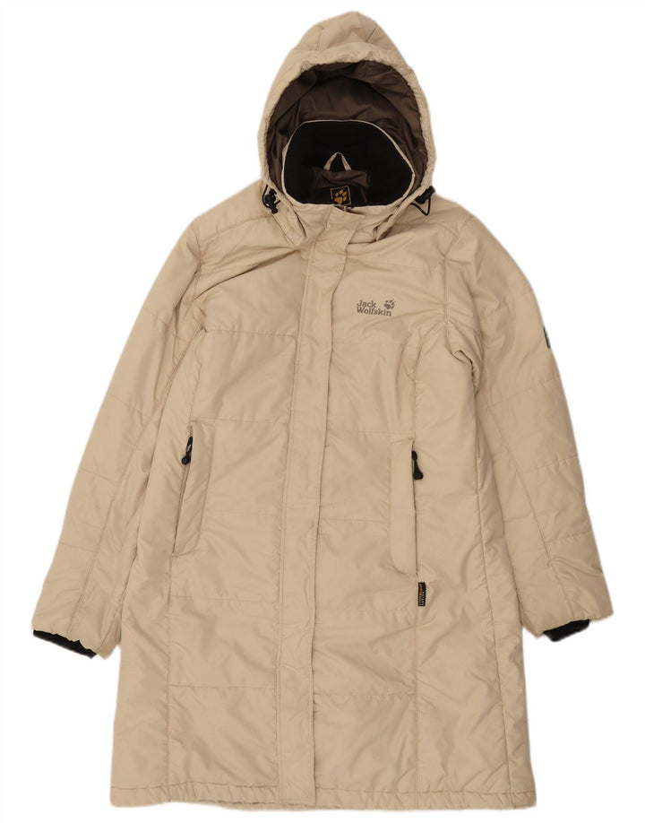 Jack Wolfskin Manteau rembourré à capuche pour femme UK 12/14 Medium Off White