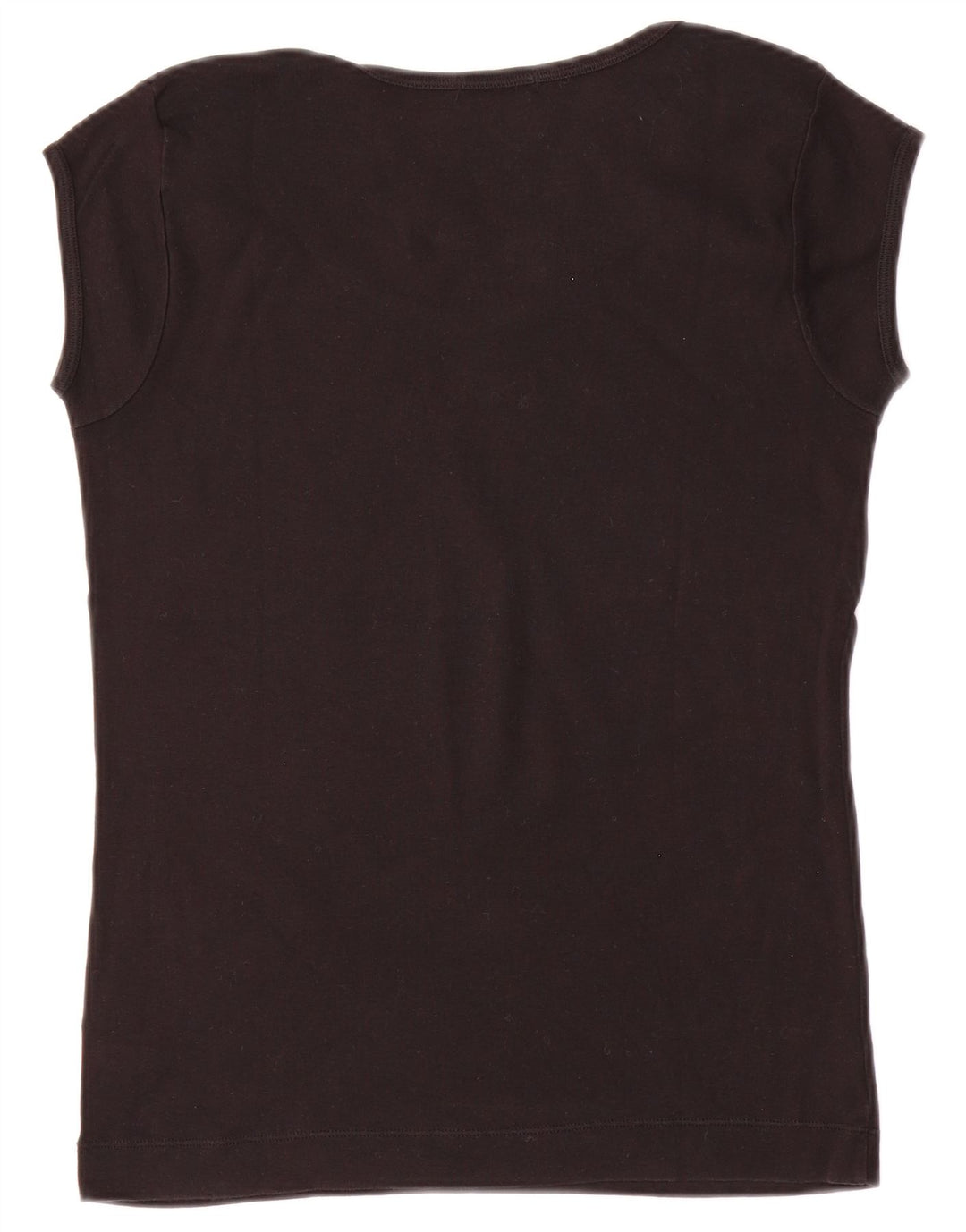 SISLEY T-Shirt Graphique Femme UK 14 Large Noir Coton