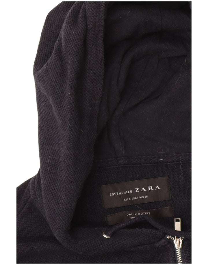 Zara Pull à capuche zippé pour homme Petit Bleu marine