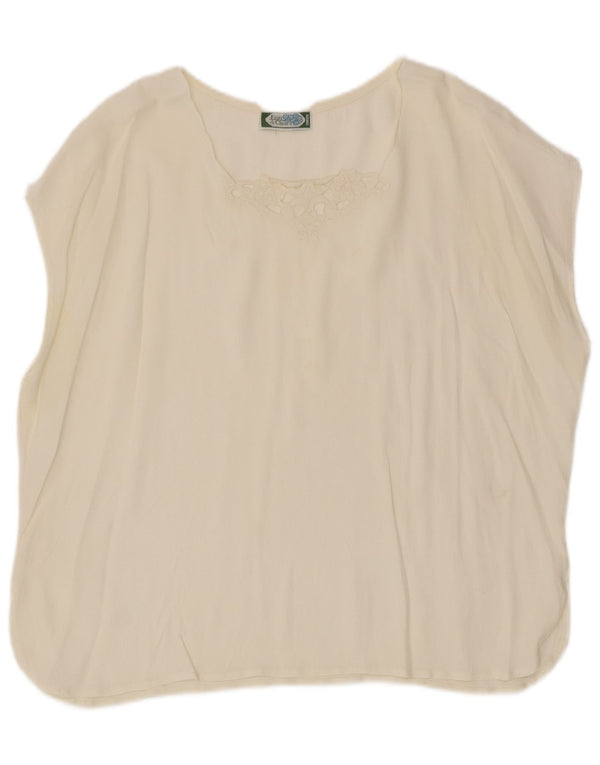 Fiori di Chiara Femme Blouse Top IT 50 XL Blanc Floral Acétate
