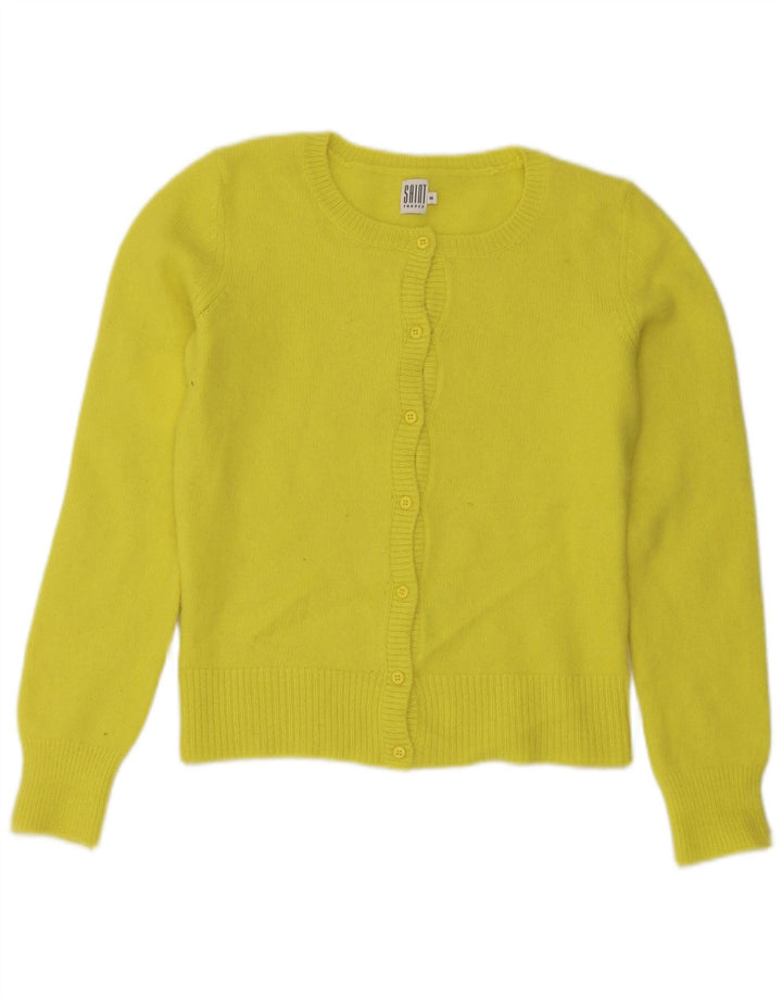 Saint Tropez Femme Cardigan Pull UK 12 Moyen Jaune Polyamide