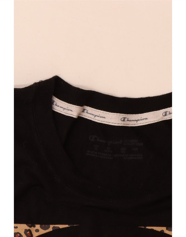 Champion T-Shirt Graphique Femme UK 18 XL Noir Coton