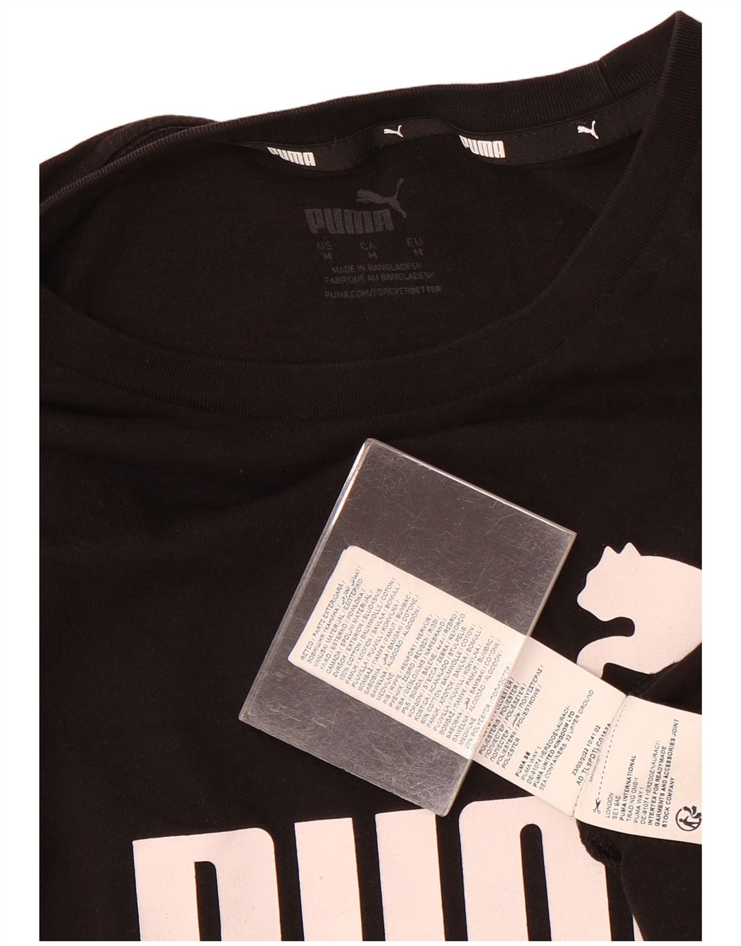 Puma T-Shirt Graphique Homme Noir Moyen Coton
