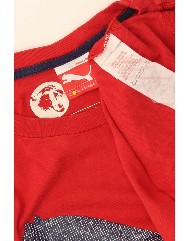Puma T-Shirt Graphic Homme Rouge Moyen Coton