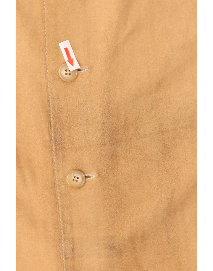 Enrico Mandelli Veste en cuir pour femme UK 18 XL Marron Classique