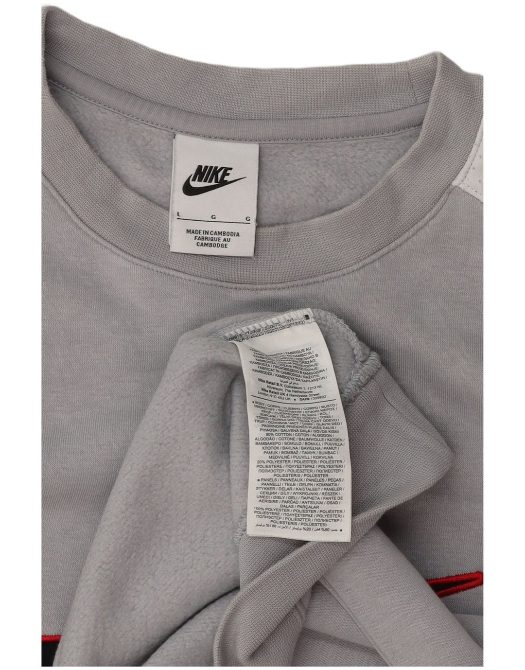Nike Sweat-shirt graphique pour homme en polyester color block Gris Taille L