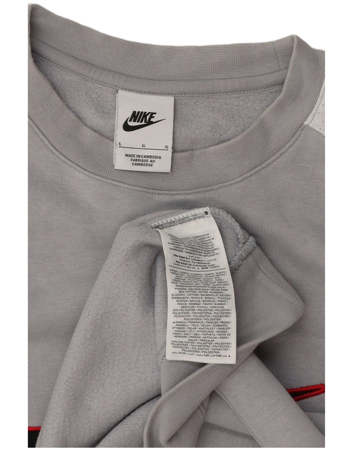Nike Sweat-shirt graphique pour homme en polyester color block Gris Taille L