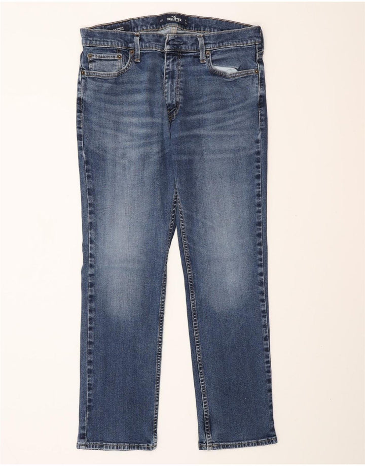 HOLLISTER Jean Slim Droit Homme W34 L30 Bleu Coton