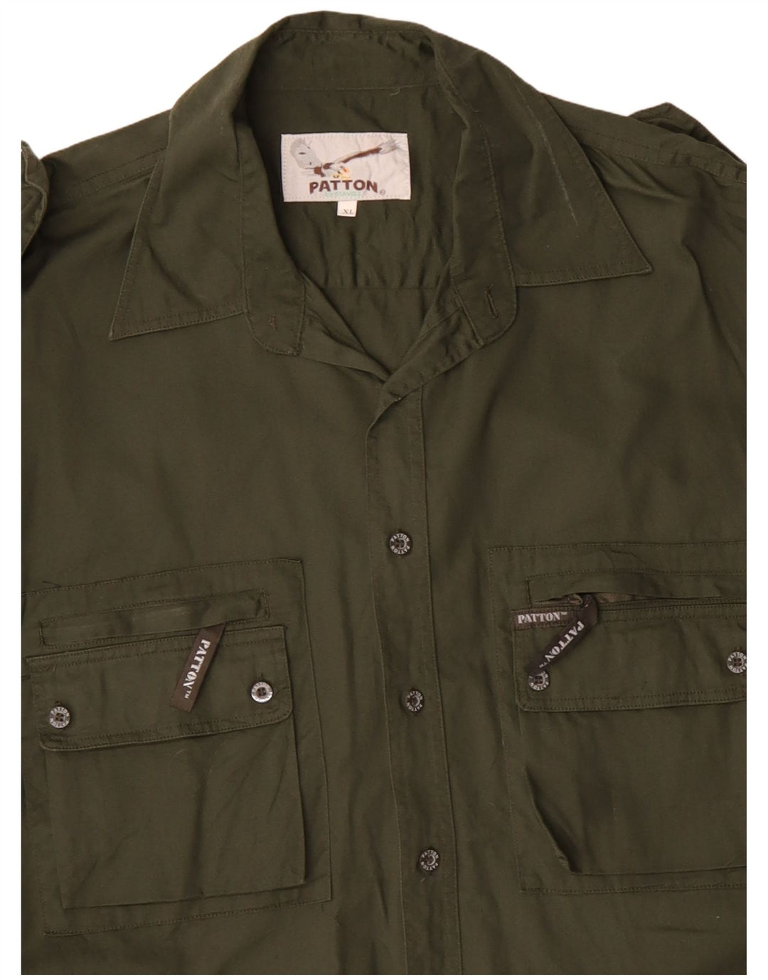 PATTON Chemise Militaire Homme XL Kaki Coton