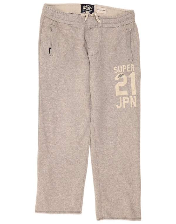 Superdry Pantalon De Survêtement Graphique Joggers XL Gris Moucheté Coton