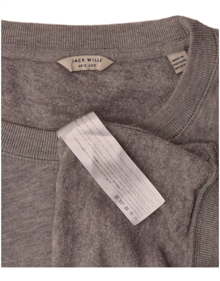 JACK WILLS Sweat-shirt pour femme UK 12 Gris moyen Coton