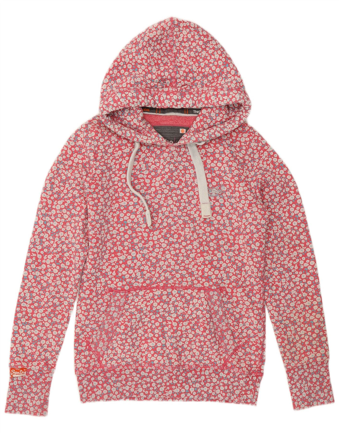 SUPERDRY Pull à capuche pour femme UK 6 XS Rose Floral Coton