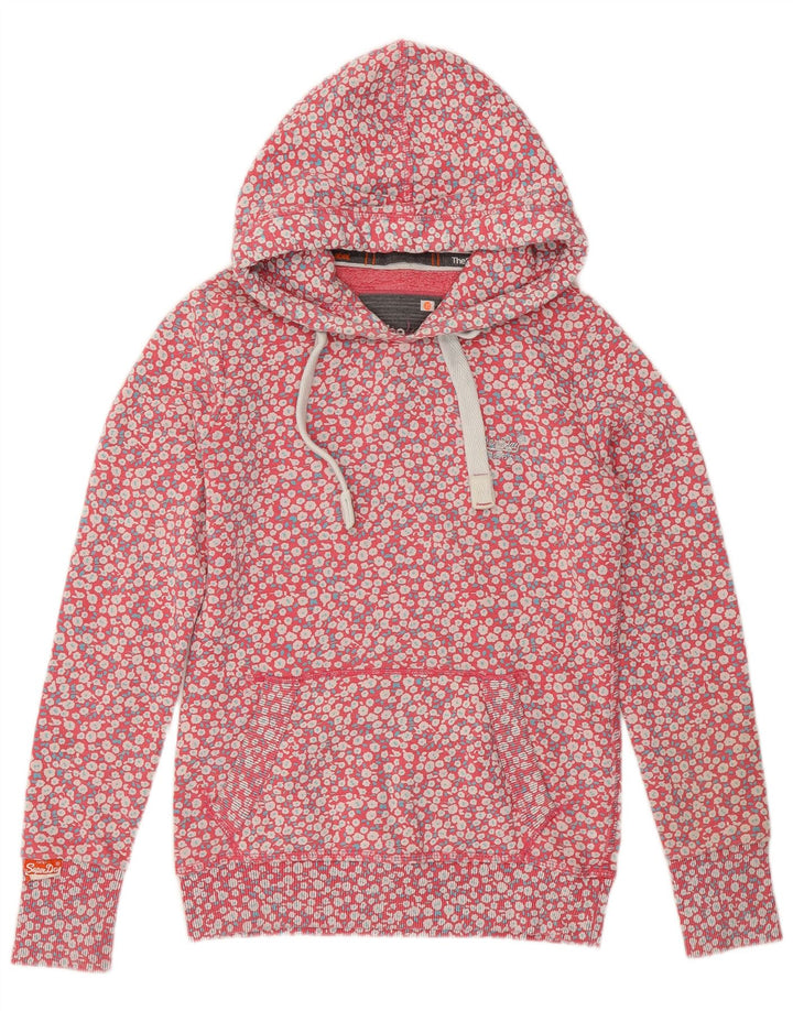 SUPERDRY Pull à capuche pour femme UK 6 XS Rose Floral Coton
