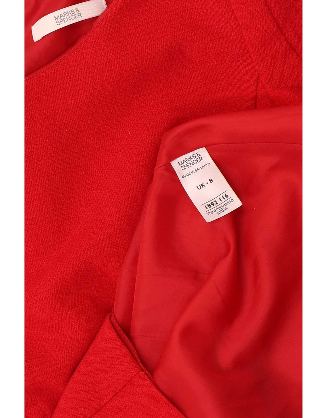 Marks & Spencer Robe fourreau pour femme UK 8 Small Rouge Polyester