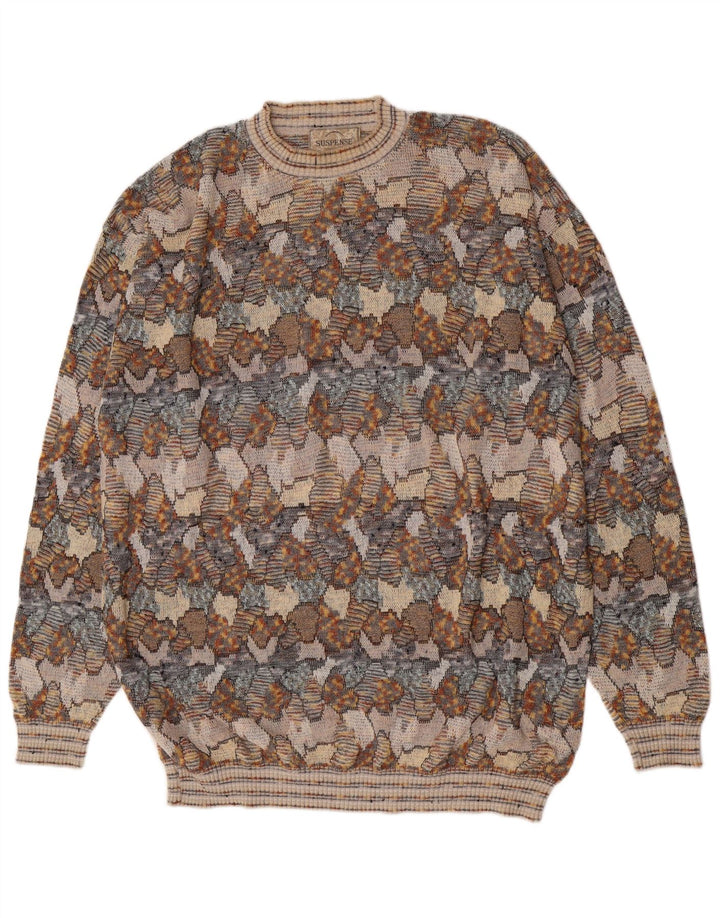 Suspense Pull à col rond pour homme à motif abstrait IT 54 XL Gris