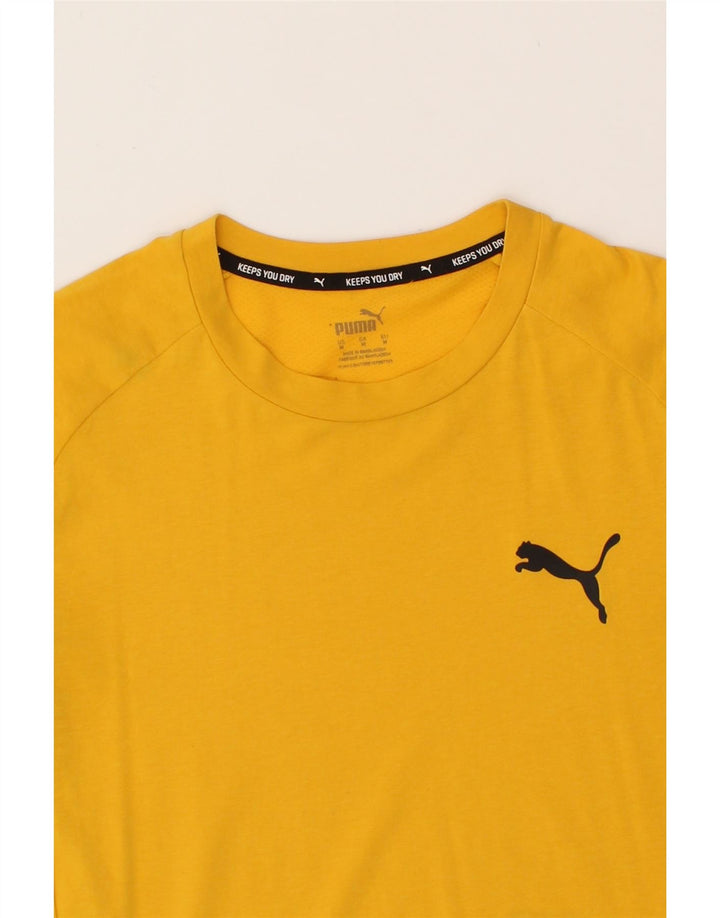 PUMA Mens T-Shirt Top Medium Yellow Vintage Puma and Second-Hand Puma from Messina Hembry 