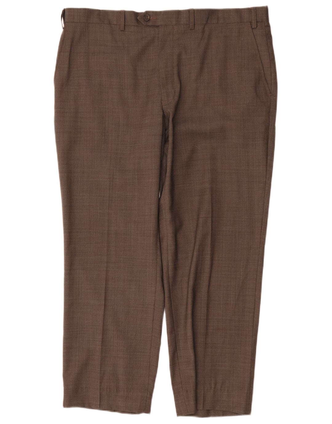 Marks & Spencer Pantalon de Costume Droit Homme W38 L29 Laine Marron