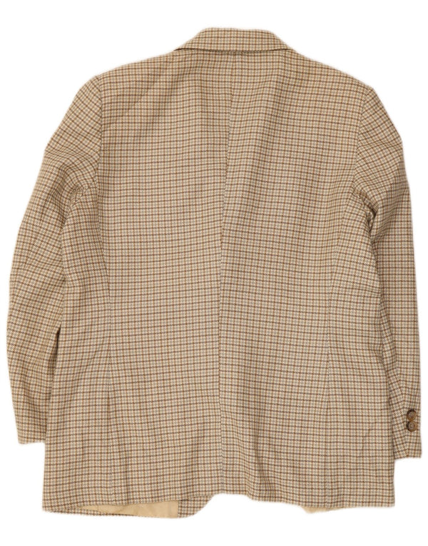 Luisa Spagnoli Veste Blazer 2 Boutons Femme IT 48 XL Beige Pied-de-Poule