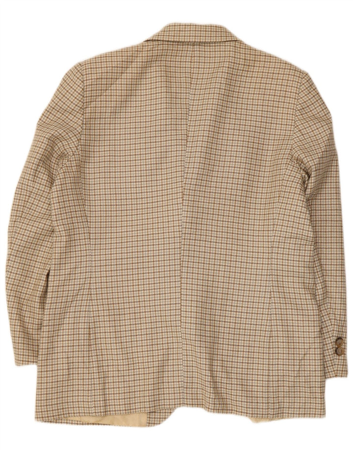 Luisa Spagnoli Veste Blazer 2 Boutons Femme IT 48 XL Beige Pied-de-Poule