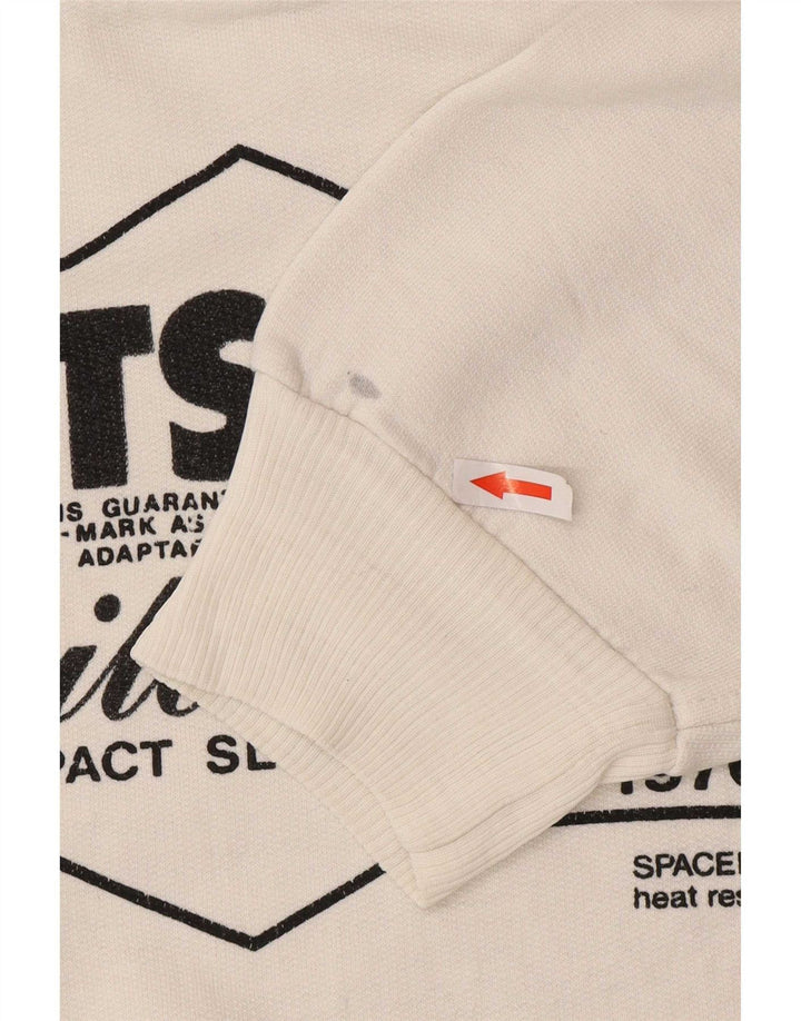 Outsider Sweat-Shirt Graphique à Col Zippé Homme Blanc Moyen Coton