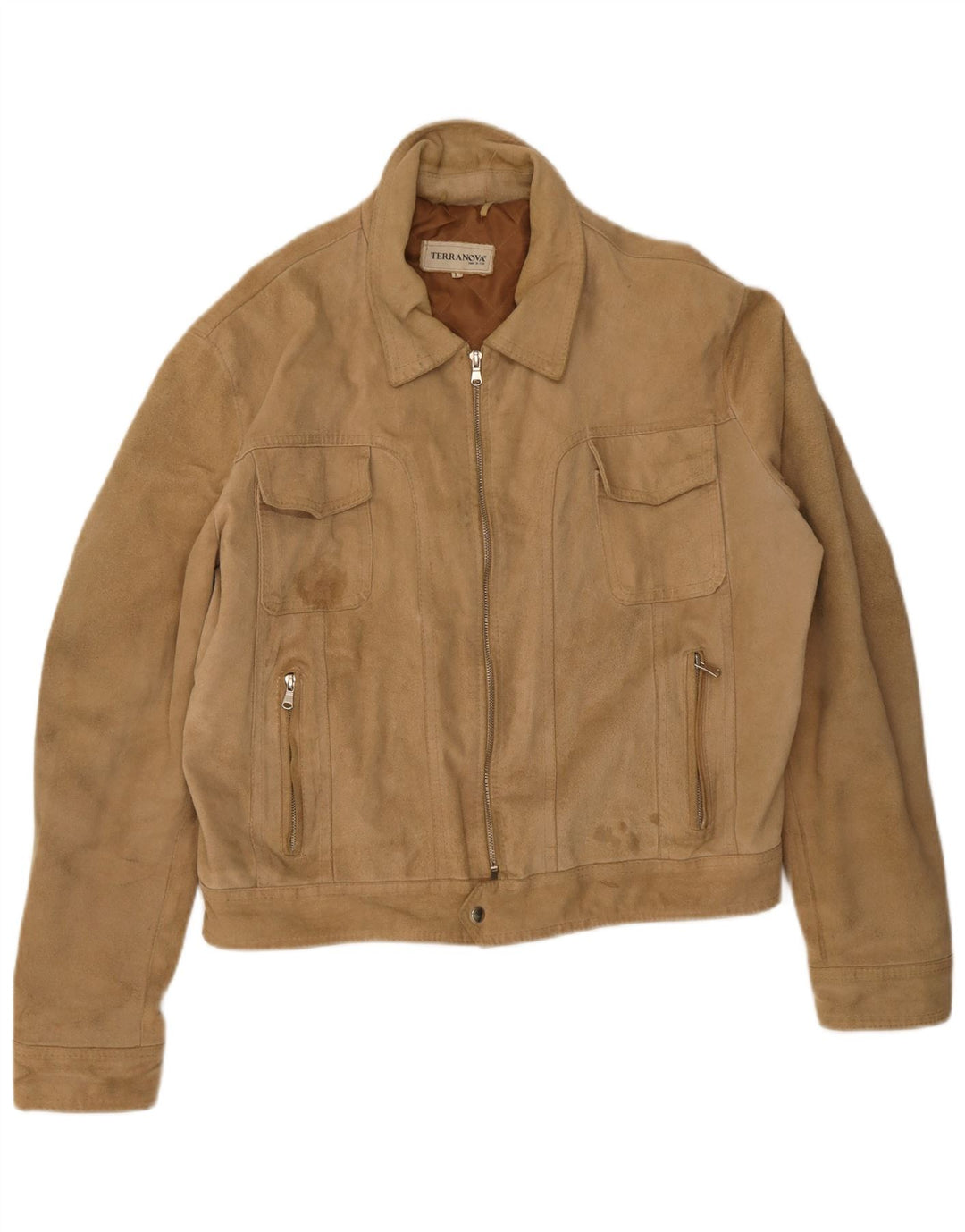 Terranova Bomber en daim pour homme UK 40 Large Beige