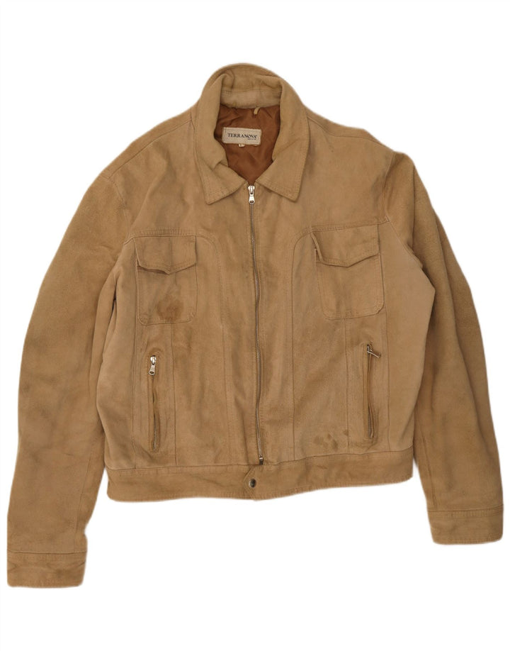 Terranova Bomber en daim pour homme UK 40 Large Beige