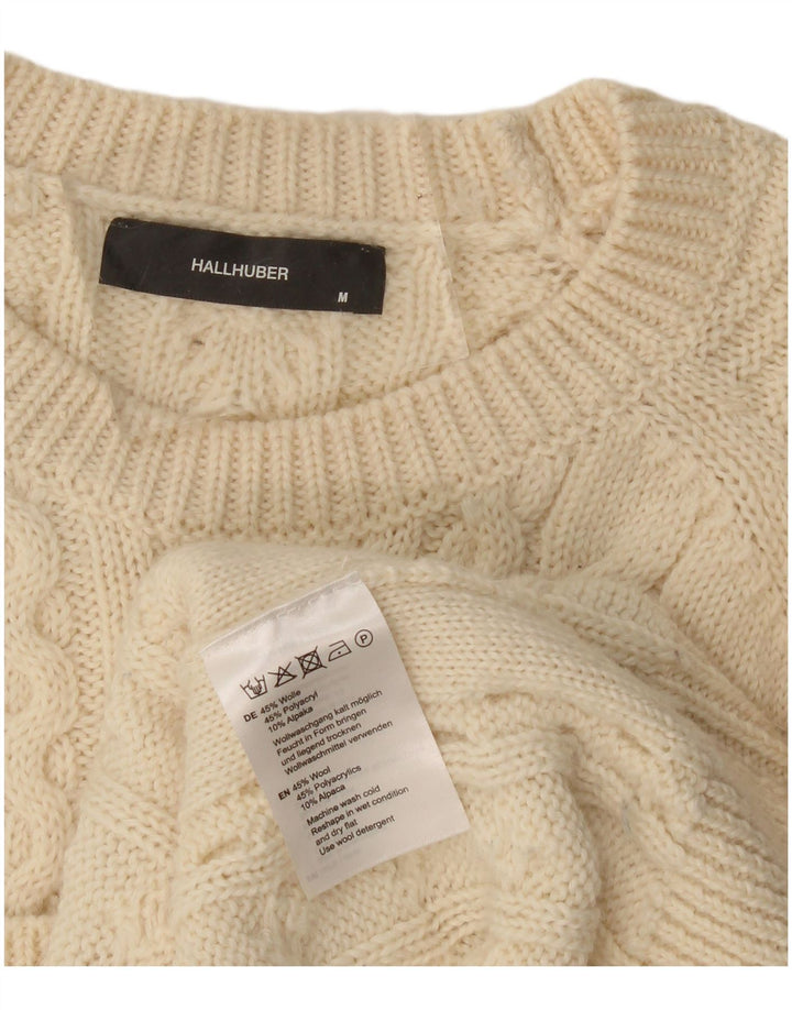 HALLHUBER Pull à col rond pour femme UK 14 Laine beige moyen
