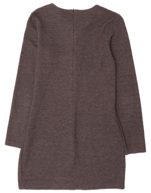 Zara Femme Mini Robe Pull UK 14 Large Gris