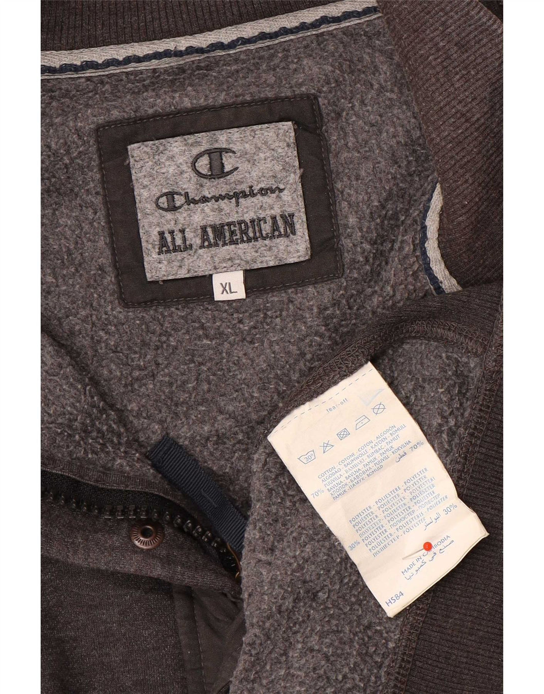 Champion Sweat-shirt zippé 1/4 pour homme XL Gris Coton