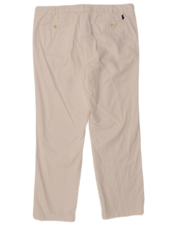 POLO RALPH LAUREN Pantalon de costume sur mesure pour femme W36 L34 Coton blanc