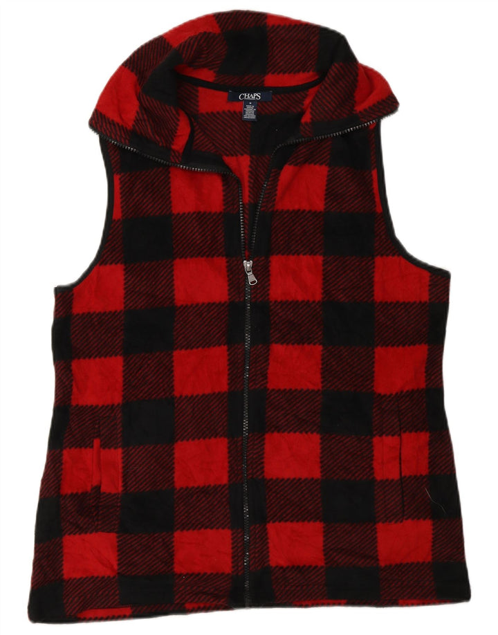 Chaps Gilet polaire pour femme UK 44 Medium Rouge Vichy Polyester