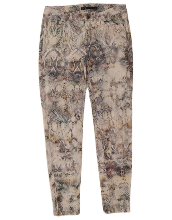 Pantalon Chino Slim Femme Zara Moyen W28 L27 Imprimé Animal Multicolore