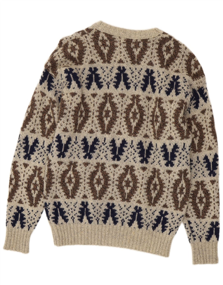 Osh Kosh Pull col bateau pour homme en laine Fair Isle gris Taille L