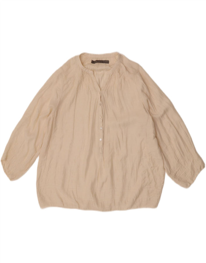Zara Chemisier à manches 3/4 pour femme UK 14 Medium Off White