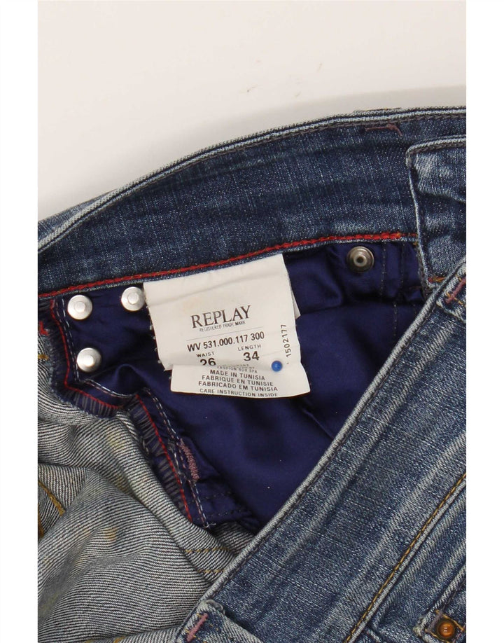 Replay Jean Bootcut Femme W26 L34 Bleu Coton