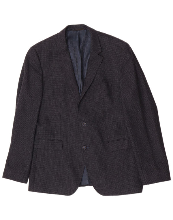 Hugo Boss Veste blazer à 2 boutons pour homme UK 42 XL pied-de-poule bleu marine