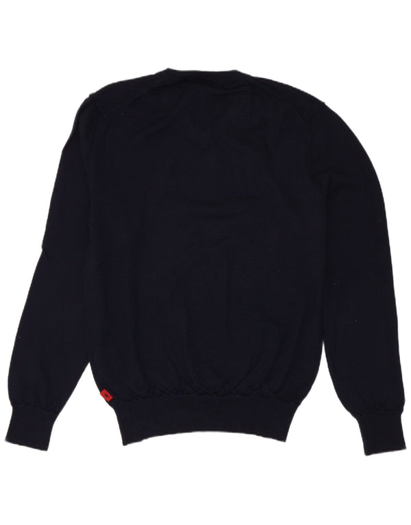 Kappa Pull col V pour femme UK 12 Laine mérinos Bleu marine moyen