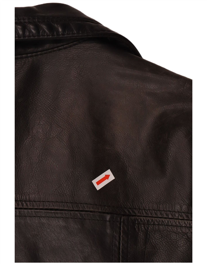 DAKOTA Veste en cuir pour femme UK 16 Grand cuir noir classique